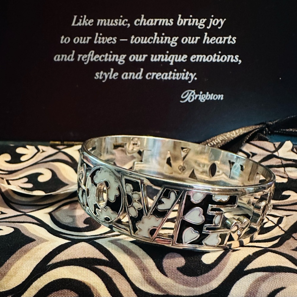 Retired NWT Brighton Love Block Bangle Bracelet JB3822